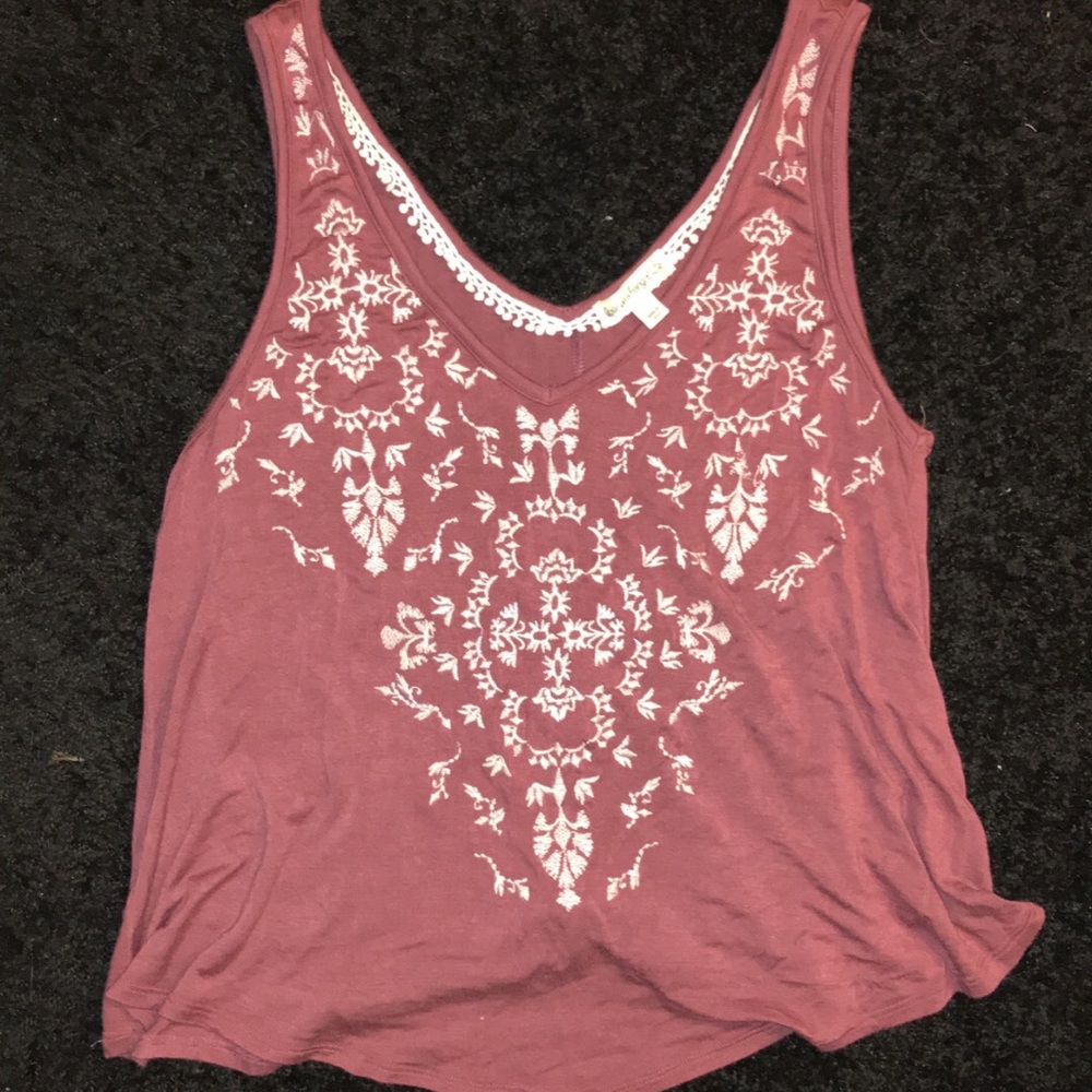 Embroidered mauve purple tank